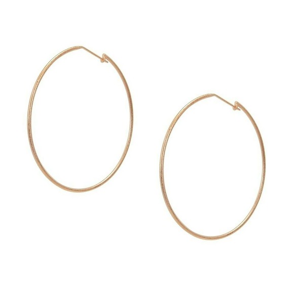 Sheila Fajl Lisa Featherweight Rose Gold Plated Hoop Earrings BRG100RG NEW - Picture 1 of 2